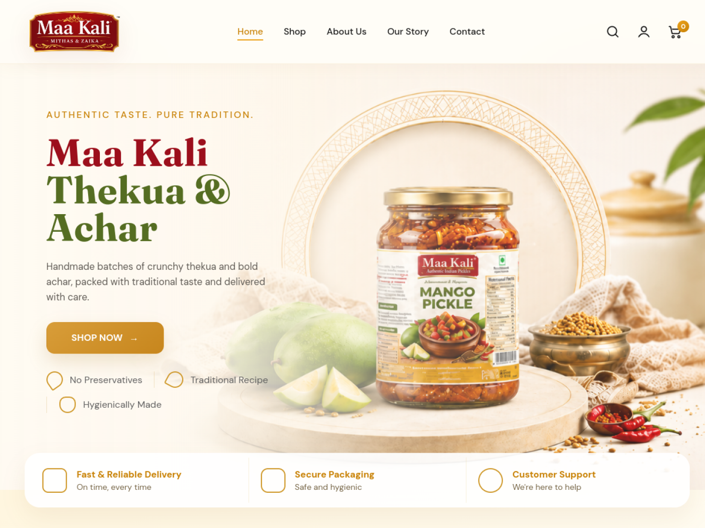 Maa Kali Zaika live website homepage
